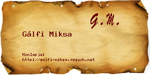 Gálfi Miksa névjegykártya